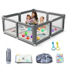 Foldable Baby Playpen with Mat Large 71"x59" Easy Installation, Collapsible P...