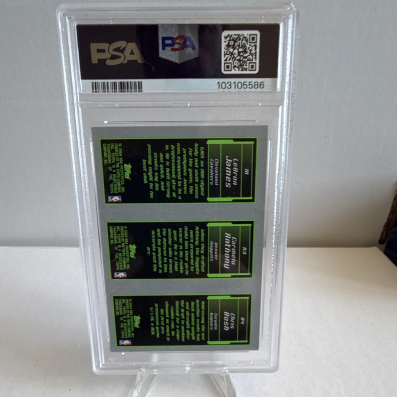Topps 2003-04 Rookie Matrix LeBron James Carmelo Anthony Bosh #111 PSA 7 view 3
