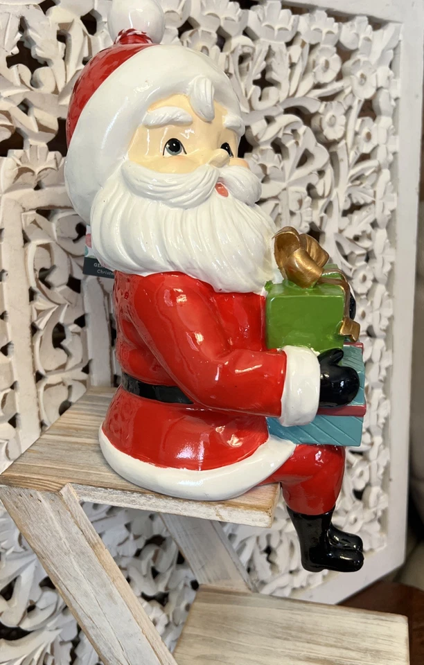 Papá Noel Estante Cuidador Navidad Figura Vacaciones Estatuilla Retro 14 pulgadas Lindo 2025 NUEVO Foto 2 de 4