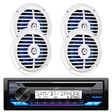 JVC KD-92MBS Marine Stereo Bluetooth CD Receiver, 4x 5.25" 100W Boat Speakers