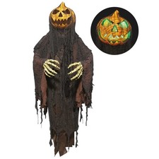 Animatronics Hanging Pumpkin Man Light Motion & Sounds Halloween Decoration