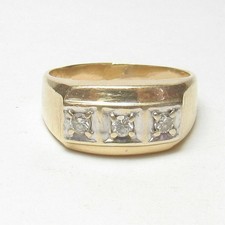 Men's Engagement Wedding Band Ring Diamond 10K Yellow Gold Finish Lab Created