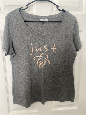 Women s Just Bee Bee attitudes Gray Shirt, Size XL