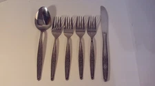T&N STYLECRAFT SYF2 SATIN STAINLESS FLATWARE BLACK ACCENTED ROSE JAPAN  #T24