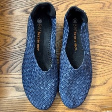 Bernie Mev. Catwalk Woven Flats Wedge Jeans Blue 9 39