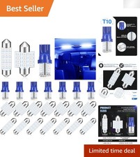 24-piece Led Car Bulb Kit T10 Festoon Lights Cool Blue Interior Illumination
