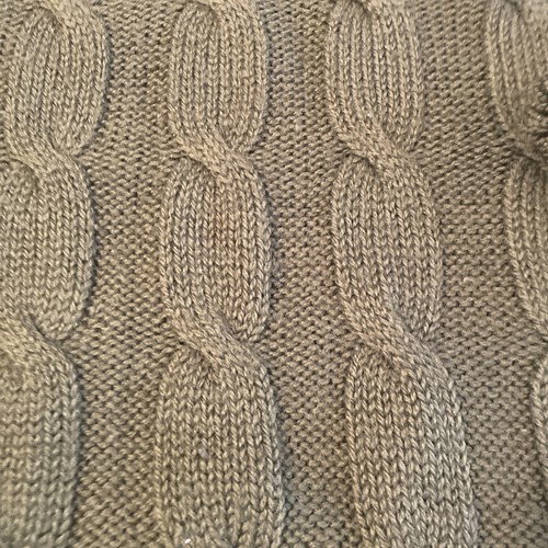 sears vintage olive green cable knit 100% worsted wool sweater Adult L - Picture 5 of 6