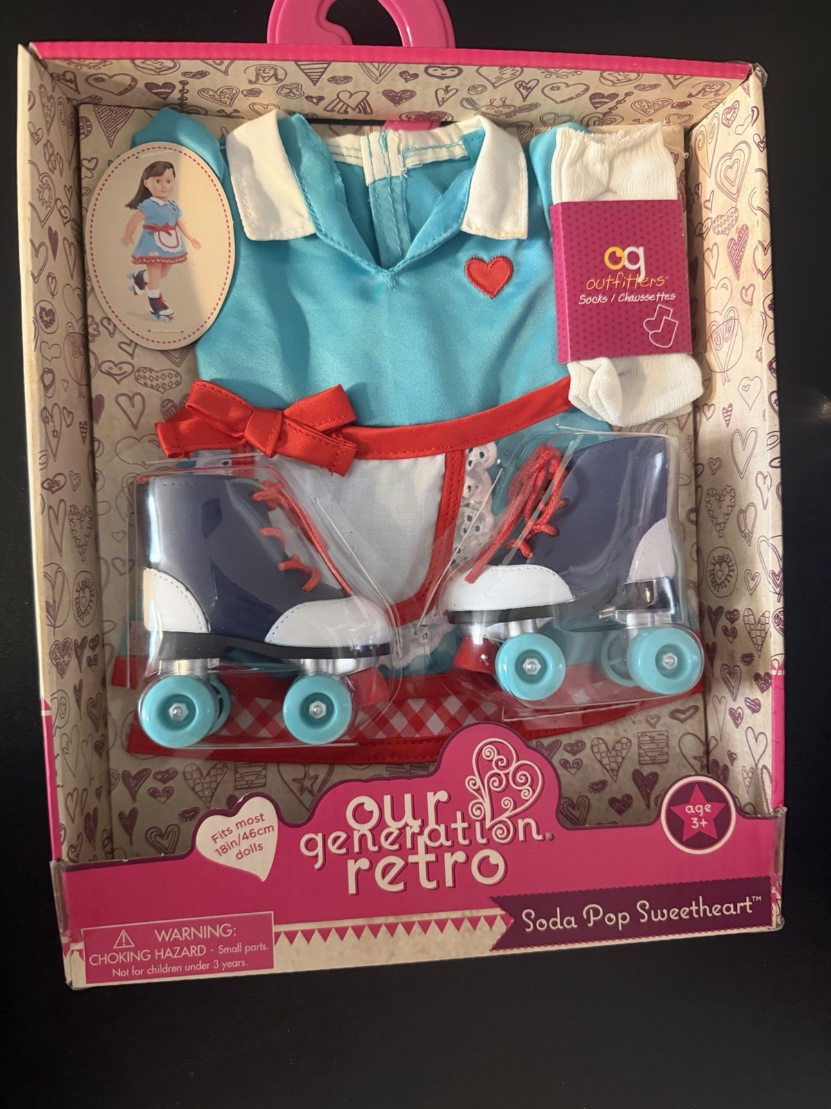 Our Generation Retro Soda Pop Sweetheart Doll Outfit with Ro