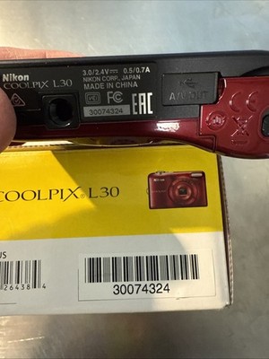 【単三電池で動く！】Nikon COOLPIX L30 レッド 動作確認済 Nikon COOLPIX L30 Digital Camera (Red) 26438 B&H Photo Video