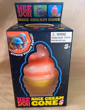 Schylling Nee Doh Nice Cream Cone Tactile Squeeze Toy, 3 Pink Orange Yellow