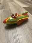 Vintage Schylling Collector Series Tin Friction Metal Rocket Racer Toy Near Mint