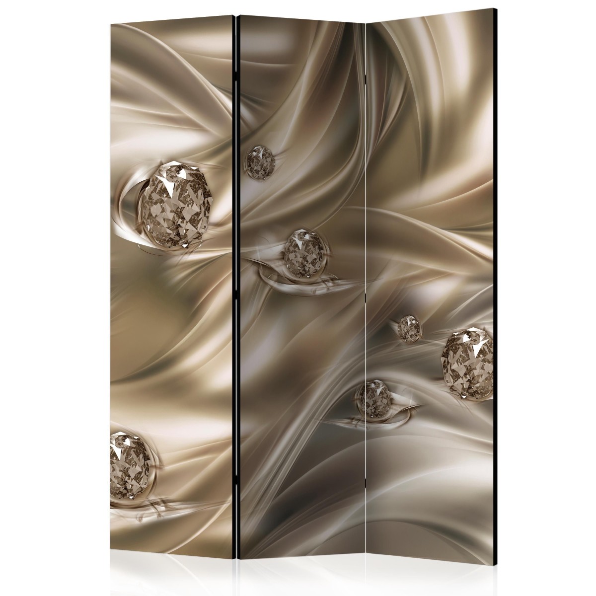 Paravent 3 volets Velvet Kiss 135x172cm en bois massif et toile premium
