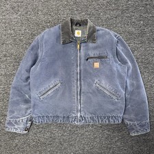 Vintage Grail Sun Faded Carhartt Detroit Jacket J97 DPB Plaid Lined Mens Size L