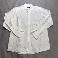 Eton Contemporary Shirt Men's 43 17 White Slim Fit 100 Linen Luxury Summer