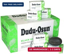 Authentic African Black Soap Bar 5.3 oz - 6 Count Bulk Pack, Shea Butter Hone