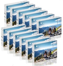 12 Pack Mini Acrylic Picture Frames 2.5 x 3.5 Inch Clear Acrylic Business Car...