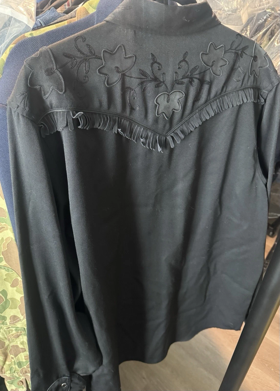 RRL Double RL Ralph Lauren Western Shirt Jacket Black Men's XXL - product detail image 4