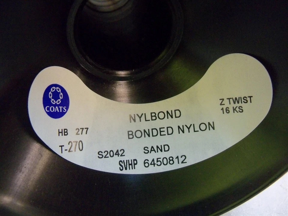 Coats Bonded Nylon Sewing Thread T-270 Sand 16oz Spools Lot of 2 - Image 4 of 4