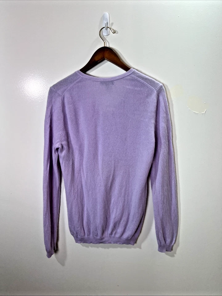 Suéter Charter Club para mujer de cachemir con cuello en V talla L lavanda atemporal minimalista Foto 2 de 4
