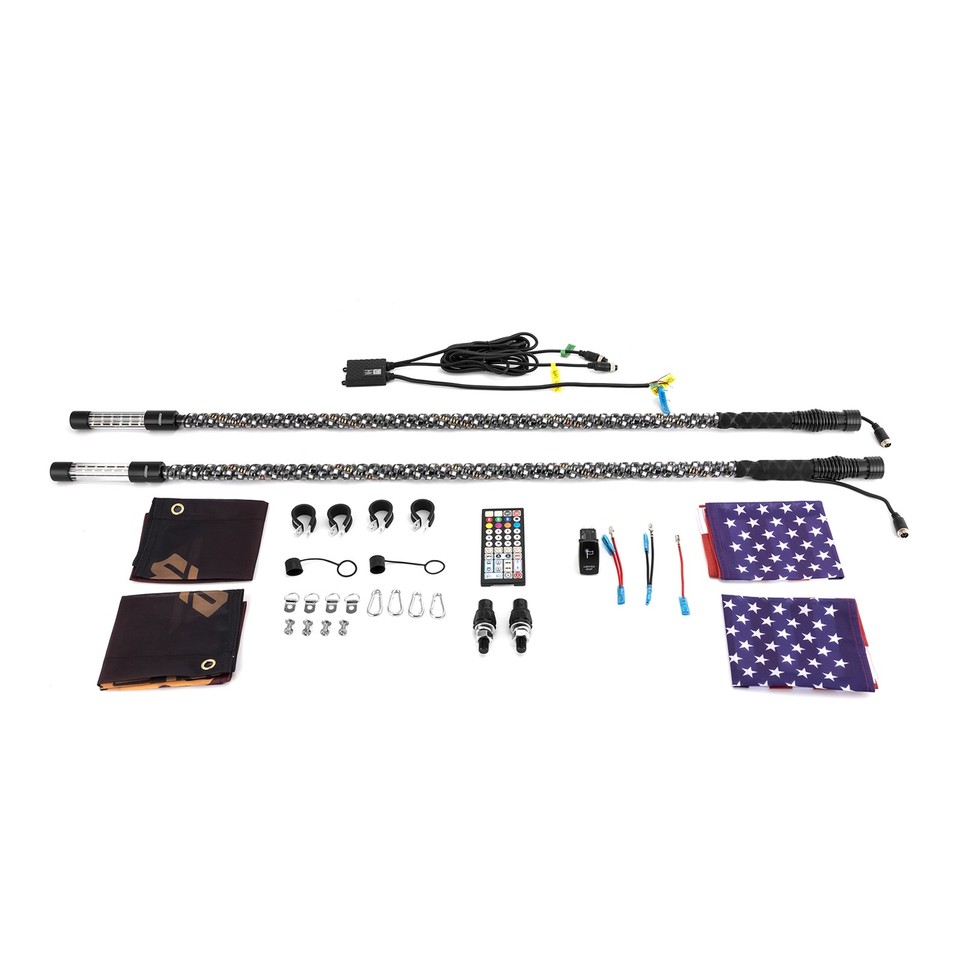 Tzvmny 16-Piece 4FT LED Chasing Underglow Light Kit – App & Remote Control, RGB Flow Effect For UTV, ATV, Truck