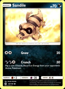 sandile pokemon card price Sandile Pokemon Card