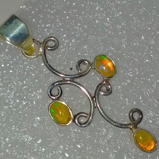 Natur Opal ECHTER Kristallopal Anhänger 925 Sterling Silber UNIKAT Handarbeit 49