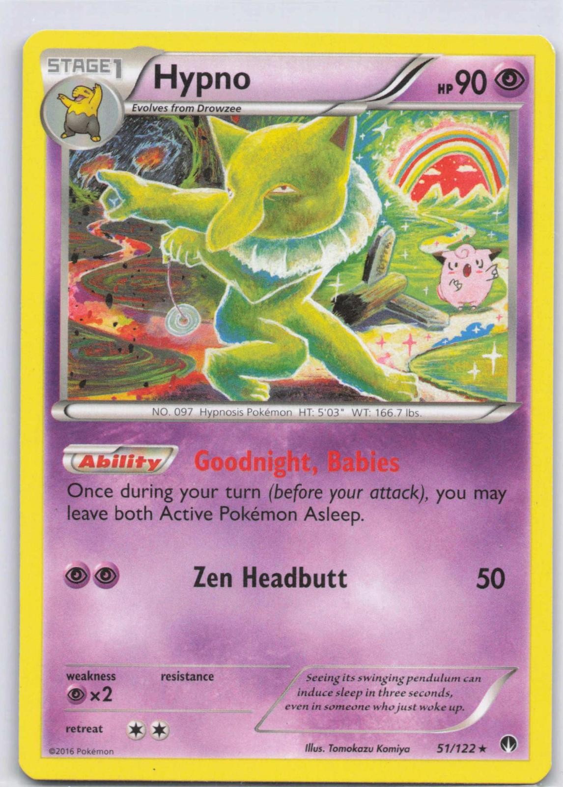 Hypno 51/122 Rare BREAKpoint Pokemon TCG LP