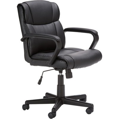Office Task Chair W/ Adjustable Height 360° Swivel Padded Armrests Mid-Back