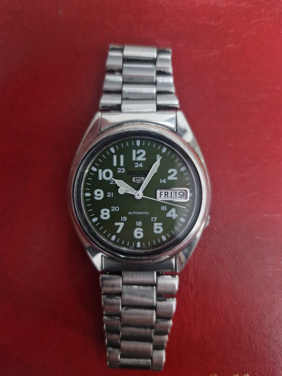 Seiko 5 Automatic 7S26-0480 Green Dial Military Style Field Watch