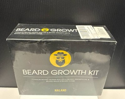 Naland Beard Growth Kit Derma Roller Growth Oil Balm Comb Set New