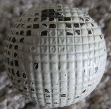 VINTAGE UNUSED OK SILVER TOWN GUTTA PERCHA GOLF BALL-A FEW PAINT CHIPS