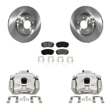 Front Brake Rotors Pads Calipers Kit for Hyundai Sonata Kona Electric 2016-2021 