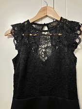Lipsy black lace bodycon dress size 10