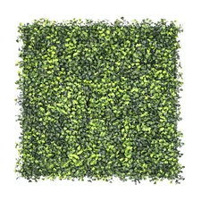 20" Artificial Faux Boxwood Leaf Grass Mats With Cover Back Greenery Wall Decor