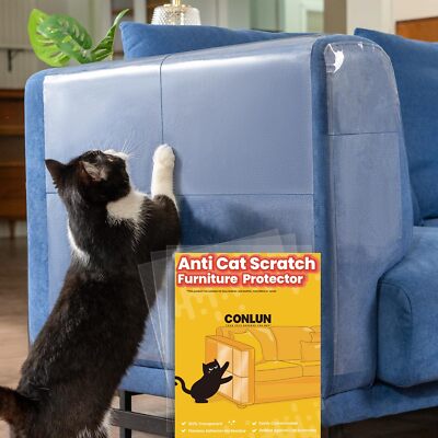 Cat Scratch Furniture Protector-16 Pack Single Side Couch Protector Clear Ant...
