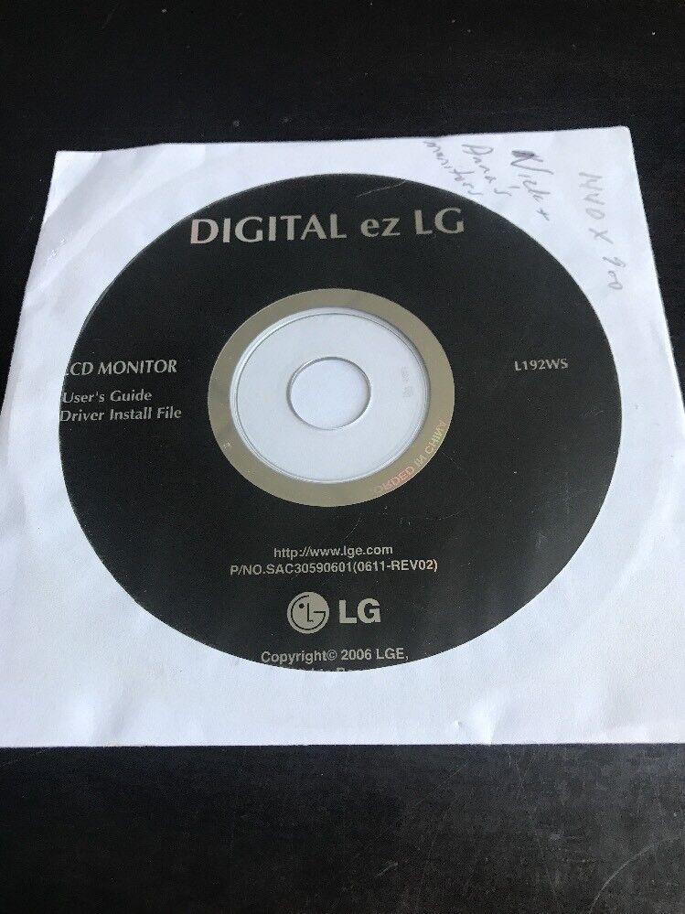 Digital ez LG Color LCD Monitor User's Guide File CD - L192WS