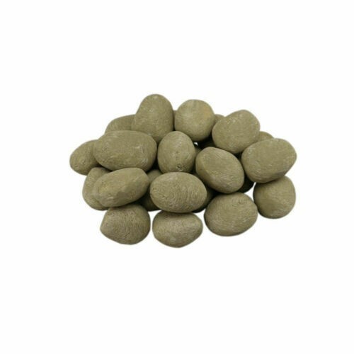 HM Set of 24 Ceramic Fiber Gas Ethanol Electric Fireplace firepit khaki Pebbles