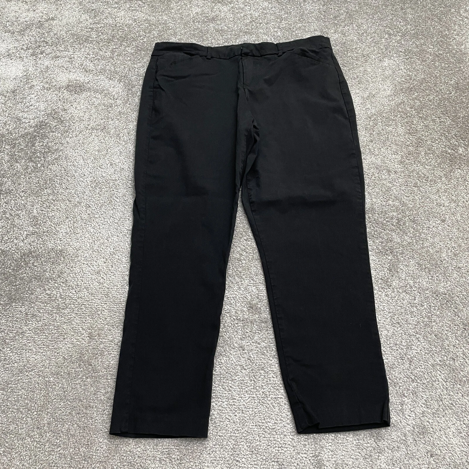 Elite Collection Ankle Pants Womens 15/16 Black Tapered Leg Stretch Work 34x25