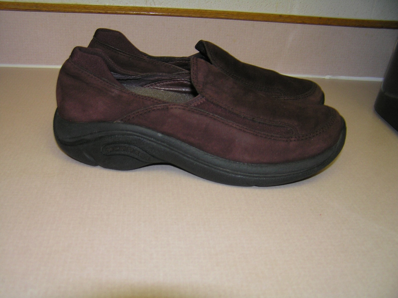 ECCELLENTI LINEA DONNA MERRELL TREVISO SCARPE IN PELLE SCAMOSCIATA MOC MARRONI MISURA 7 5