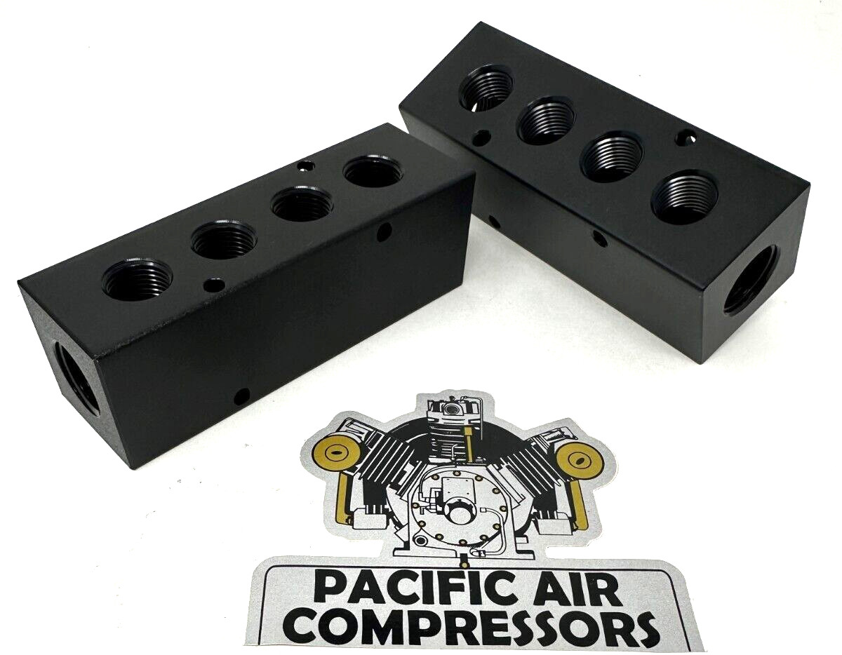AIR RIDE BLACK ALUMINUM AIR DISTRIBUTION MANIFOLD 1/2" FPT x