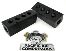 AIR RIDE BLACK ALUMINUM AIR DISTRIBUTION MANIFOLD 1/2" FPT x 3/8" FPT 4 PORT