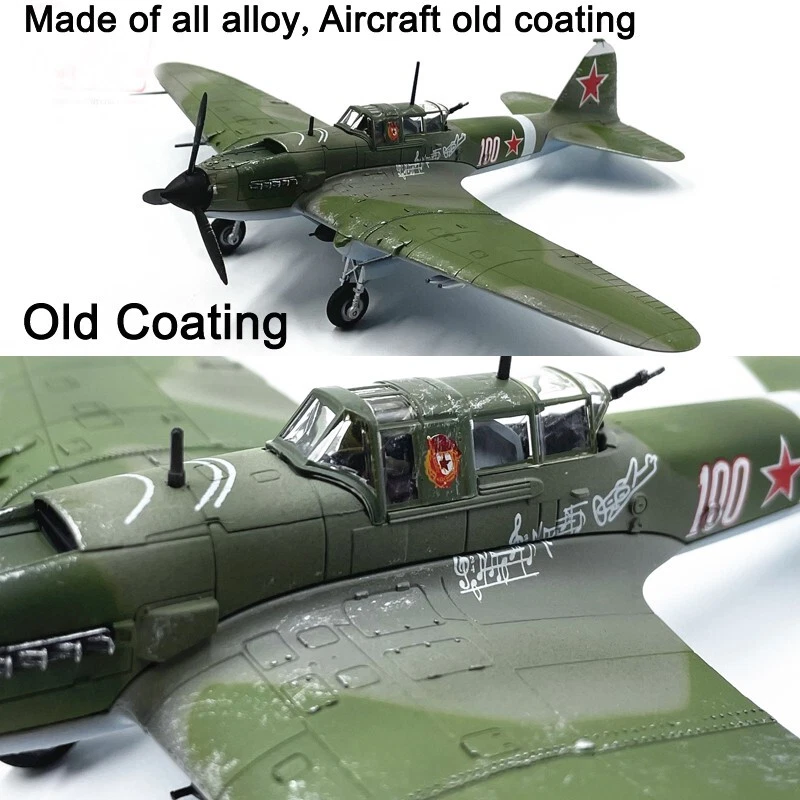 Modellino Militare Diecast 1:72 Ilyushin IL-2 Shturmovik WWII Aereo d'Attacco - Immagine 4 di 4