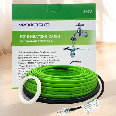 MAXKOSKO 16FT Self-Regulating Pipe Heating Tape for Metal And Plastic Home Pipes