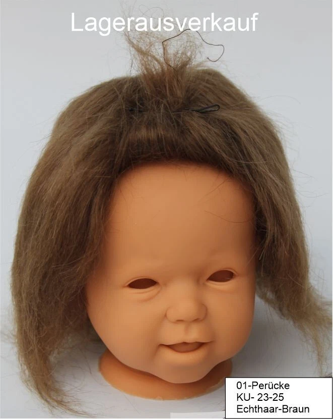 01-B Echthaar Perücke ( 10 Stück ) hochwertig KU 23-25 kein Rand zu sehen