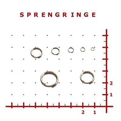 50 Stück SPRENGRINGE ROSTFREI ANGELN RINGE SPLIT RING SPRINGRINGE SPALTRING