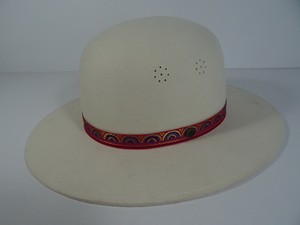white broad brim hat