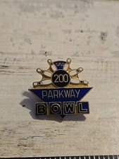 Vintage Parkway Bowl 200 Score Enamel Lapel Pin El Cajon California Bowling O4