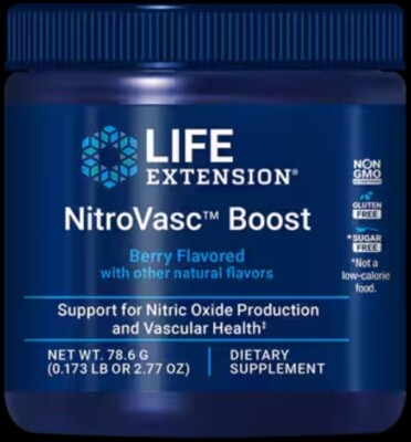 TWO PACK SALE Life Extension NitroVasc Boost 2.77 OZ 78.60 gram TAKE OFF $11 NOW
