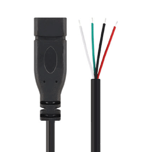 10pcs 25cm USB C Type C Female Jack Cable 4 wires Power Pigtail Cable