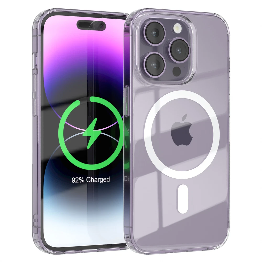 Phone Case for Apple 14 Pro Transparent Magsafe Camera Protection TPU